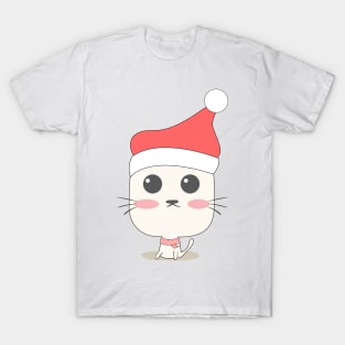 Cat with Santa hat T-Shirt